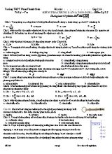 Đề kiểm tra chung l lần 1 môn Vật lý Lớp 12 - Mã đề 201 - Năm học 2019-2020 - Trường THPT Phan Thanh Giản (Có đáp án)